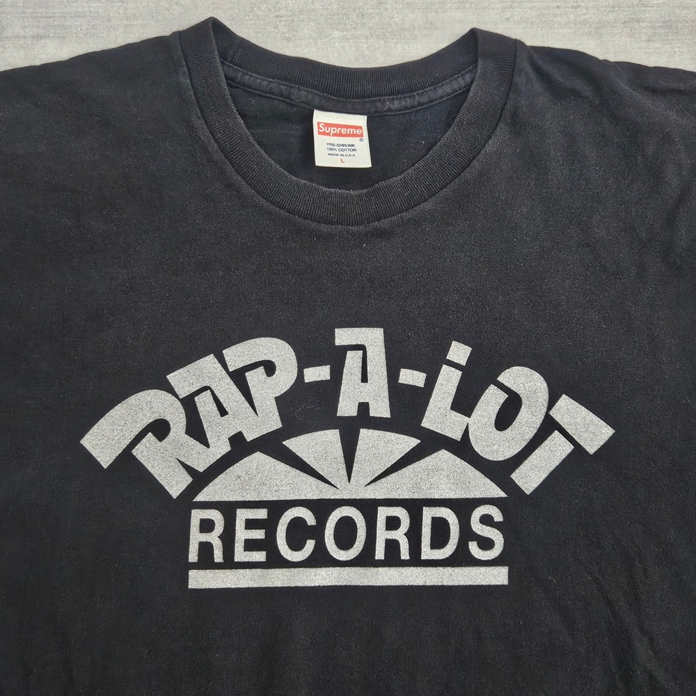 Supreme Rap-A-Lot Records Tee Mens Large Black Short Sleeve T-Shirt SS17